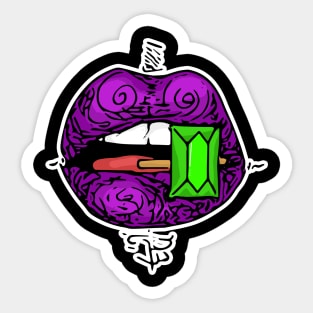 purple lips Sticker